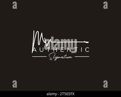 Vektor der Vorlage für das MV-Signaturlogo. Stock Vektor