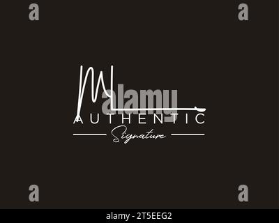 VORLAGENVEKTOR FÜR DAS ML-Signature-Logo. Stock Vektor