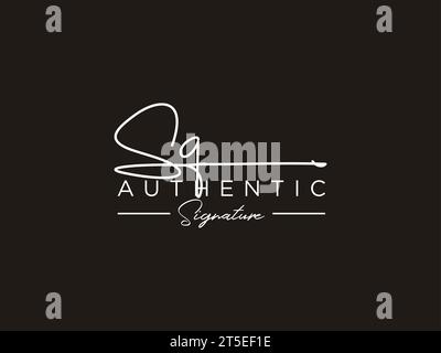 SQ Signature Logo Template Vector (VEKTOR für SIGNATUR-Logos). Stock Vektor