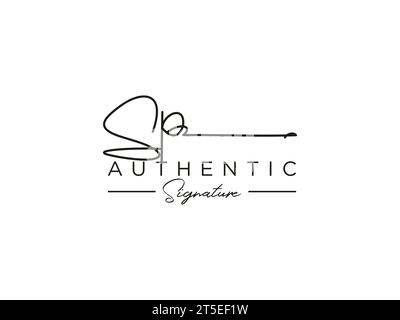 SP Signature Logo Template Vector (Vektor für Signatur-Logo). Stock Vektor