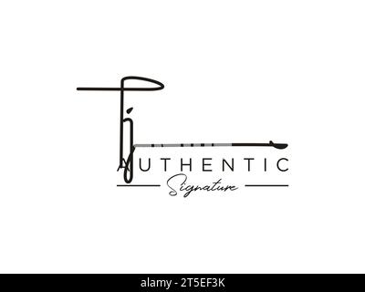 Vektor für TJ-Signature-Logo-Vorlage. Stock Vektor