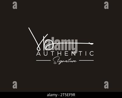 VB Signature Logo-Vorlage Vektor. Stock Vektor