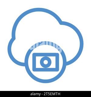 Outline-Stil Cloud-Datenbanksymbol Stock Vektor