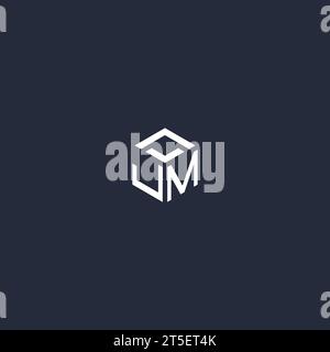 JM Initial Hexagon Logo Design Inspiration Stock Vektor