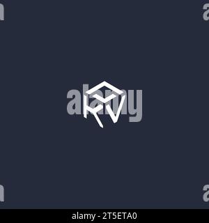 Inspiration für das Design des KV-Hexagon-Logos Stock Vektor