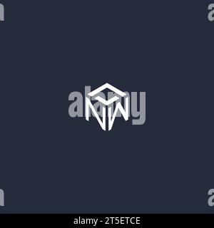 NW-Inspiration für das sechseckige Logo Stock Vektor