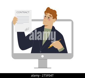 Person im Computervektorkonzept Stock Vektor