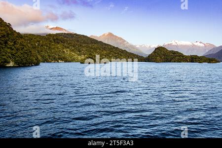 Ausflug auf dem Lake Te Anau zum Glühwürmchen Fiordland Neuseeland Stockfoto