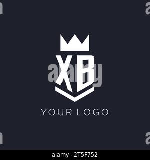 XB-Logo mit Schild und Krone, Design-Ideen mit Monogramm-Logo Stock Vektor