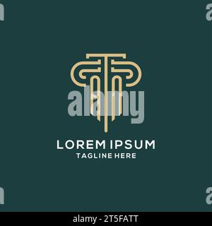 Anfänglich EIN Säulen-Logo, elegante und luxuriöse Logo-Vektorgrafik der Anwaltskanzlei Stock Vektor