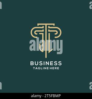 Ursprüngliches JL-Säulen-Logo, elegante und luxuriöse Logo-Vektorgrafik der Anwaltskanzlei Stock Vektor
