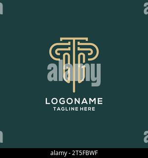 Erstes GG-Säulen-Logo, elegante und luxuriöse Logo-Vektorgrafik für Anwaltskanzleien Stock Vektor