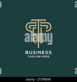 Ursprüngliches EL-Säulen-Logo, elegante und luxuriöse Logo-Vektorgrafik für Anwaltskanzleien Stock Vektor