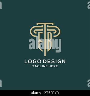 Erstes EB-Säulen-Logo, elegante und luxuriöse Logo-Vektorgrafik für Anwaltskanzleien Stock Vektor