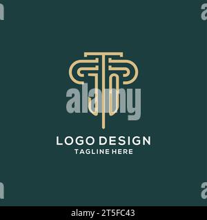 Ursprüngliches JO-Säulen-Logo, elegante und luxuriöse Logo-Vektorgrafik der Anwaltskanzlei Stock Vektor