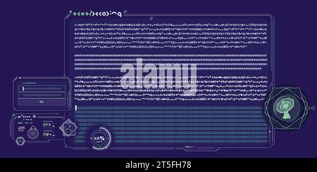 SCI-fi-Schnittstelle des Datendekodierungsprogramms. Stock Vektor
