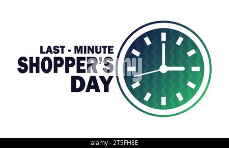 Last Minute Shopper's Day, Hintergrundbild. Urlaubskonzept. Vorlage für Hintergrund, Banner, Karte, Poster mit Textbeschriftung. Vektor Stock Vektor
