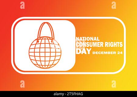 Nationaler Tag der Verbraucherrechte, Hintergrundbild. Vektorabbildung. Dezember Urlaubskonzept. Vorlage für Hintergrund, Banner, Karte Stock Vektor