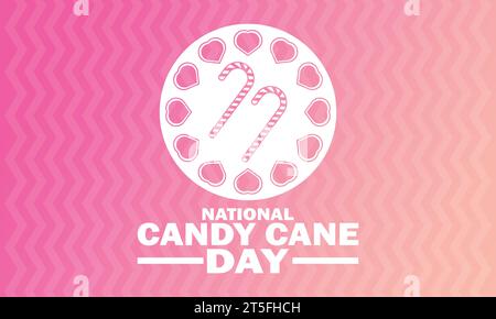 National Candy Cane Day, Hintergrundtapete. Dezember. Vektorabbildung. Geeignet für Grußkarten, Poster und Banner Stock Vektor