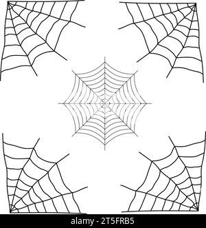 Spider Web-Symbol-Design isoliert auf weißem Hintergrund. Handgezeichnetes Spinnennetz. Stock Vektor