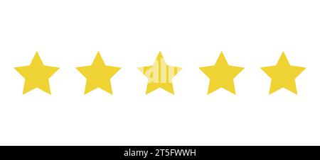 Fünf Sterne Kunde Produkt Rating review Flachbild Symbol für Anwendungen und Webseiten Stock Vektor