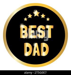Goldene Abzeichen „Bester Vater“. Vektorabbildung. Stock Vektor