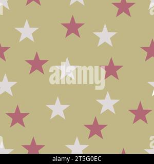 Nahtloser Hintergrund in einem kindlichen Stil mit Sternen. Vektorgrafik Stock Vektor