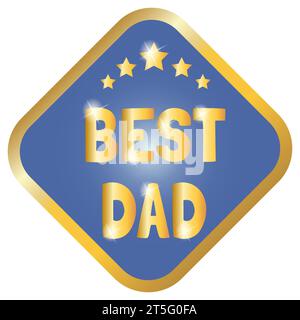Goldene Abzeichen „Bester Vater“. Vektorabbildung. Stock Vektor