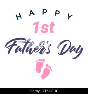 Kalligraphie zum Happy Vathers Day. Mein erstes Väter-Tageslichtbanner. Happy Vatertag, Hintergrund mit Schriftzug. Vektordesign Daddy Stock Vektor