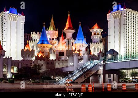Las Vegas, USA; 18. Januar 2023: Excalibur Hotel and Casino am Las Vegas Boulevard, inspiriert von der Legende von König Arthur und seinen Schlössern. Stockfoto