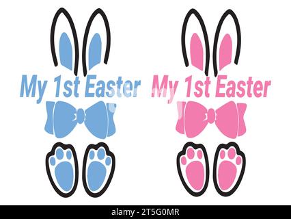 Meine erste (1) Ostern - handgezeichnete moderne Kalligraphie Design Vektor-Illustration. Perfekt für Werbung, Poster, Ansage oder Grußkarte. Schöner Stock Vektor