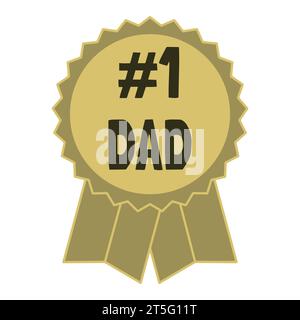 Beste Papa Award-Bandrosette. Vektor-Illustration des World Best Dad Badge Award Stock Vektor