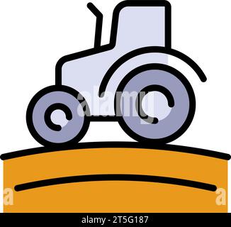 Farbsymbol des Traktors, Vektorzeichen, einfaches Piktogramm isoliert auf weiß. Symbol, Logo-Abbildung. Stock Vektor