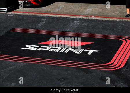 Interlagos, Brasilien. November 2023. November 2023, Autodromo Jose Carlos Pace, Interlagos, Formel 1 Rolex Sao Paulo Grand Prix 2023, im Bild das Logo für das Sprint-Rennen Credit: dpa/Alamy Live News Stockfoto