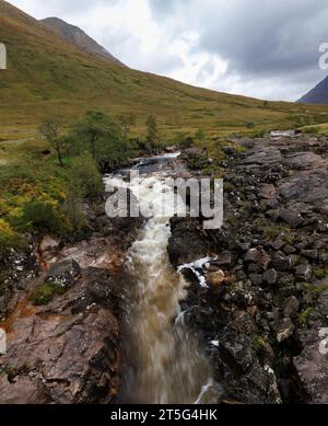 River Etive in Glen Etive, wetern Highlands, Schottland, Großbritannien Stockfoto