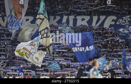 Hamburg, Deutschland. 31. Oktober 2023. firo: 31. Oktober 2023 Fußball, Fußball, Männer DFB Cup 2. Runde FC St.Pauli Hamburg - FC Schalke 04 2:1 Schalke Fans Credit: dpa/Alamy Live News Stockfoto