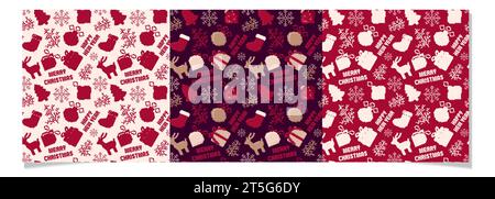 Pixelkunst, Weihnachten und Happy New Year-Muster Stock Vektor