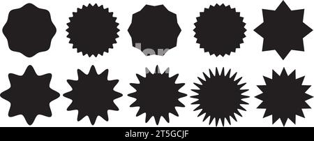 Sammlung von Sternsymbolen. Preisaufkleber mit Stern. Satz von Vektorsymbolen von Sternen. Stock Vektor