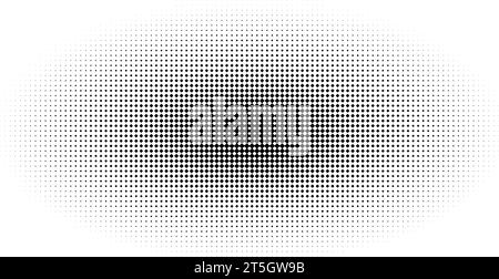 Abstraktes Halbton-Oval mit Unschärfe entlang der äußeren Kante mit Rautenstruktur. Vektorillustration mit einem quadratischen Mosaikmuster. Stock Vektor