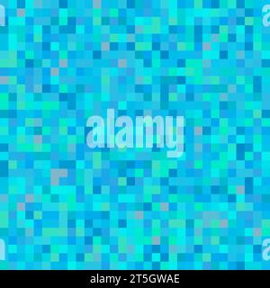 Quadratische abstrakte blaue Pixel-Wasserstruktur mit Dithering. 16-Bit-Vektor-Illustration von Meer, Schwimmbad oder Ozean Stock Vektor