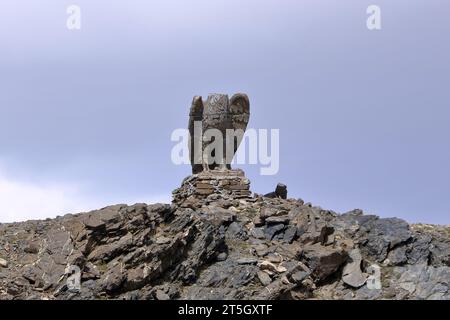 Blick vom Kaldaman Pass zwischen Arslanbob und Kasarman in Kirgisistan, Zentralasien Stockfoto