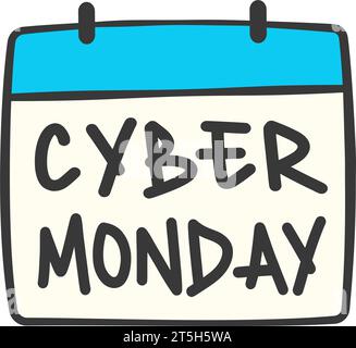 Kalenderseite mit Cyber Monday-Schriftzug Stock Vektor