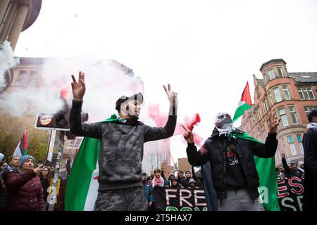 Manchester, Großbritannien. November 2023. Free Palestine and End to Gaza Conflict Protest, Manchester 4. November 2023 Credit: Rachel Parsley/Alamy Live News Stockfoto