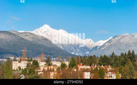Überblick über Burquitlam Gegend von Grater Vancouver am brite Wintertag Stockfoto