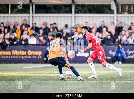 Slough, Großbritannien, 5. November 2023. Danny Amos während des Fußballspiels der ersten Runde des FA Cup zwischen Slough Town FC und Grimsby Town FC im Arbour Park, Slough UK.Credit: Jon Corken Stockfoto