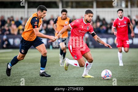 Slough, Großbritannien, 5. November 2023. Rekeil Pyke während des Fußballspiels der ersten Runde des FA Cup zwischen Slough Town FC und Grimsby Town FC im Arbour Park, Slough UK.Credit: Jon Corken Stockfoto