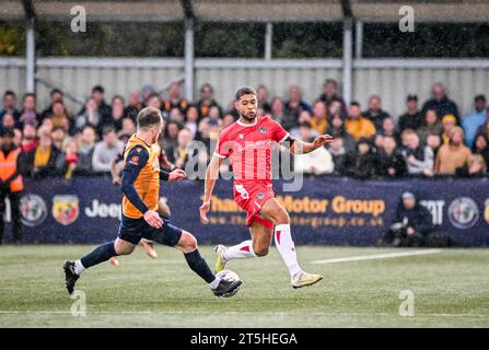 Slough, Großbritannien, 5. November 2023. Rekeil Pyke während des Fußballspiels der ersten Runde des FA Cup zwischen Slough Town FC und Grimsby Town FC im Arbour Park, Slough UK.Credit: Jon Corken Stockfoto