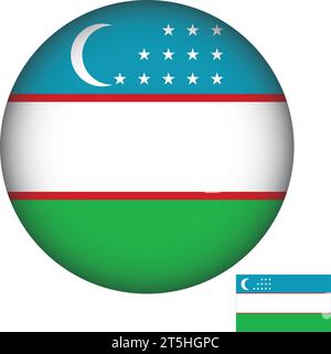 Usbekistan Flag Runde Form Vektor Stock Vektor