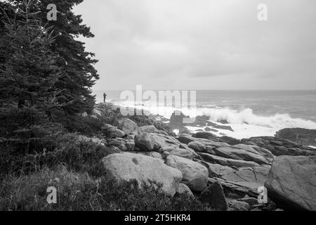 Wanderer an der Atlantikküste Stockfoto