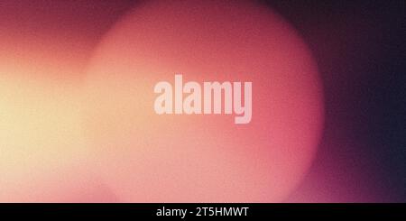 Rot-orange leuchtende Kugel, körniger Farbverlauf Hintergrund weiches, verschwommenes Licht auf abstraktem Bannerdesign im dunklen Hintergrund Stockfoto